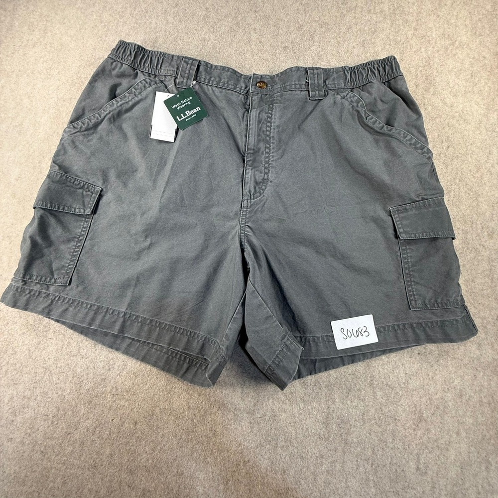NWT LL Bean Mens Comfort Waist Cargo Shorts Gray 100% Cotton Size 40W 224994